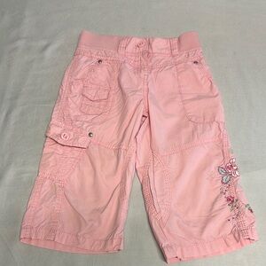 Next Pink Casual cargo style capri pants with Embroidered details